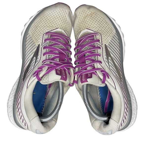 Brooks Womens Ghost 12 1203051B186 White Running Shoes Sneakers Size 10 B - Picture 7 of 9